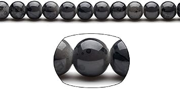 Black Marble Grain Patterned Glass Beads 10mm Round 6x32inch/pack