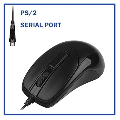 MCSaite Wired PS2 Optical Mouse - 3 Button with 1000 DPI Resolution for PC, Desktop, Laptop, Computer, Black
