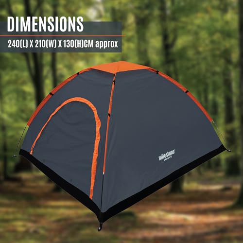 Milestone Camping Dome Tent/Water-Resistant Tent with Carry Bag Included (4 Person)