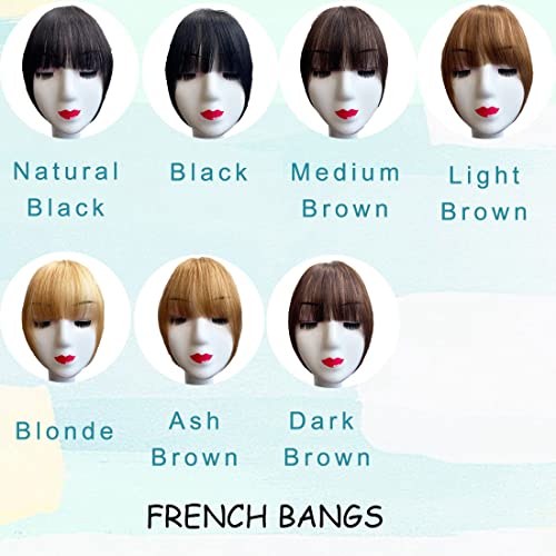 Bangs Hair Clip In Bangs 100% Real Human Hair Extensions Wispy Bangs Clip On Air Bangs For Women Hairpieces Curved Bangs (Wispy Bangs, A-Natural Black) #TOP7
