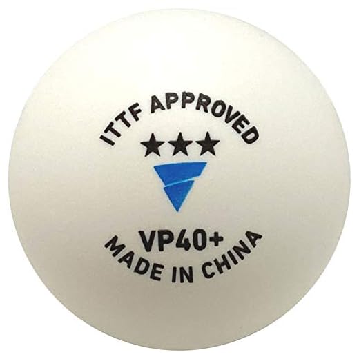 VICTAS VP40+ Certified Table Tennis Match Ball, 3 Stars, 1 Dozen, White 015100