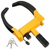 Reliable & Long-Lasting: The wheel clamp lock body is constructed from high-strength steel plate. The wheel clamp's crescent-shaped lock cylinder offers superior anti-theft performance compared to typical lock cylinders. The lock clamp's surface is s...