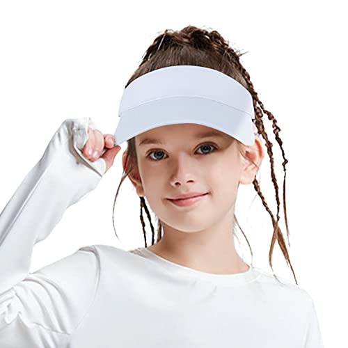 Durio Kids Sun Visor Hat - White - Unisex - Cotton - Adjustable - Baseball Cap - Kids3