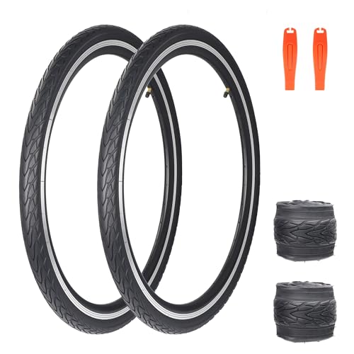 FOMAS Bike Tire 1.5 inch (Black 2 Pack, 24 x 1.5 inch)