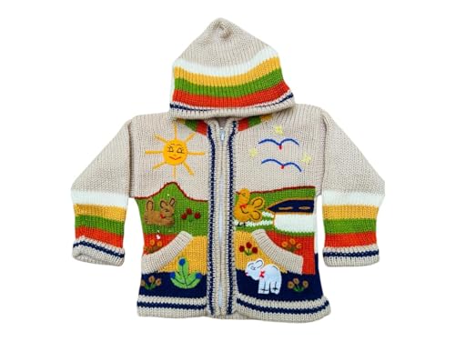 Children arpillera Sweaters, Kid Cardigan, Fall Winter Sweater for Kids, Handmade Peruvian Sweater Jacket Cardigan4