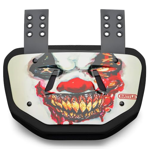 Battle Sports Novelty Football Back Plate, Krazy Klown, White, Adult