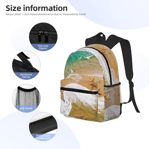 Sac à dos voyage étoiles de mer noir One Size polyvalent