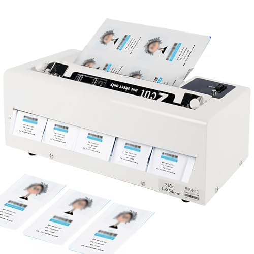 Taglierina automatica per biglietti da visita, ad alta precisione, 0,5 mm, 30 fogli/min, margine di taglio regolabile per carte standard, trimmer elettrico professionale