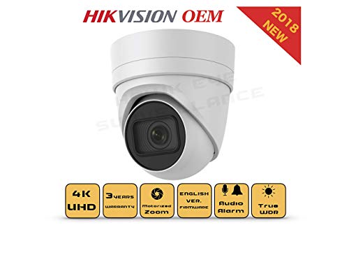 4K PoE Security IP Camera - Compatible with Hikvision DS-2CD2H85FWD-IZS UltraHD 8MP Varifocal