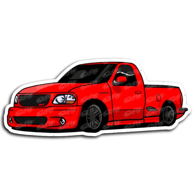 Ford Lightning Cartoon Truck Sticker 7" SVT RED Handmade