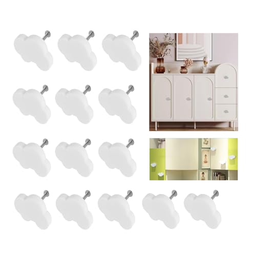 Exogio Boutons pour Chambre D'Enfant, Paquet de 14 Boutons de Meubles, Poignées de Tiroir, Boutons de Tiroir Décoratifs en Forme de Nuage de Dessin Animé