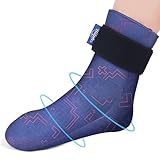 Hilph Full Foot Ice Pack Gel Sock for Hot & Cold Therapy - Reusable Cooling Sock for Toe Pain, Plantar Fasciitis & Hot Feet - Easy Slip On Design for Chemotherapy, Postpartum Recovery, 1-Pack, Blue