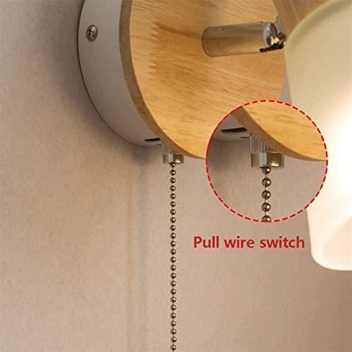 Lámpara de pared interior E27 con pantalla de vidrio y elegante interruptor de cable para el hogar 5