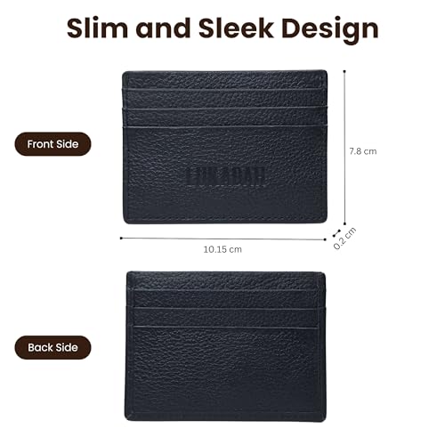 Minimalist Full Grain Leather Wallet, Ultra Slim CC Holder, Quick Card Access, 4 Card Slots, Black, Unisex-Adults4