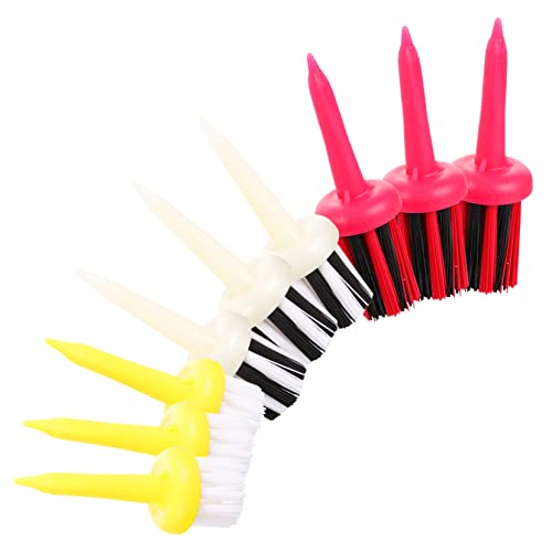 BESPORTBLE 9 Unidades Escova De Unhas Bola Bolas De Golfe Escova Limpa Escova De Sulco De Golfe Esco