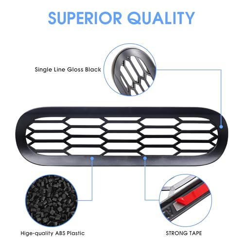 Image of sukemichi Front Grille Mesh Grill Inserts for 2021 2022 2023 2024 2025 2026 Ford Bronco Big Bend Outer Banks Exterior Accessories 2 Door 4 Door, 6 Pack, Black