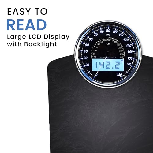 Image of EILISON 2-in-1 Digital & Analog Bathroom Scale, 400 lbs, Large Display