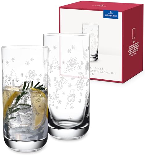 Villeroy & Boch Toys Delight Longdrink-Glas Set 2 Teilig Klar Spülmaschinenfest Gläser Weihnachten Toys Gläser Weihnachtsmotiv Trinkgläser Weihnachtsgläser Cocktailgläser Kristallglas