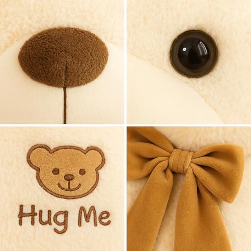 Image of ZEXSAZONE Toy Cute I Hug me Teddy Colored Huggable Bear | 32 cm | Plushie Soft Toys for Kids | Plush Soft Toys for Baby Boys and Girls Kids - Teddy | Best Valentine Gift (Butter)