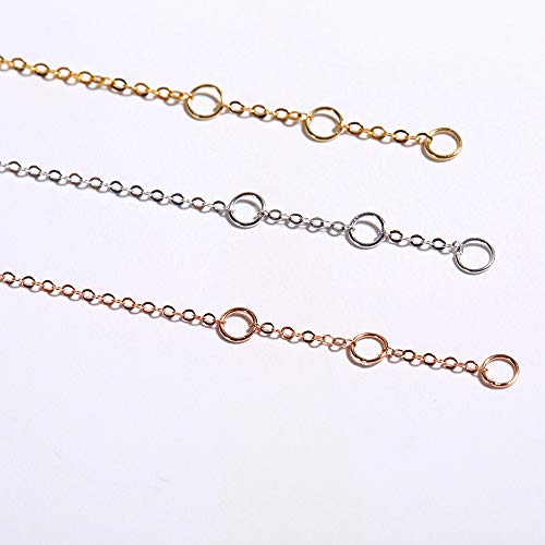 Carleen 18K Solid White Gold Solitaire One Genuine Bezel Set Small Tiny Round 0.10Ct Diamond Dainty Bracelet Minimalist Delicate Fine Jewelry For Women Girls, 6.7"+1.2" #TOP3