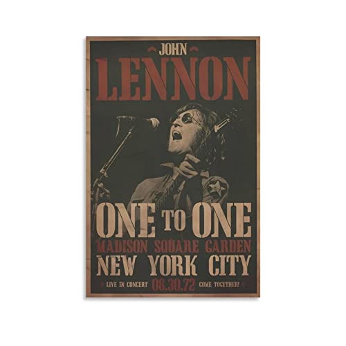 John Lennon Poster de concert rétro vintage pour chambre à coucher, salon, décoration murale, 30 x 45 cm - Les Beatles, Paul McCartney, John Lennon, RIngo Starr, George Harrison John Lennon Poster de concert rétro vintage pour chambre à coucher, salon, décoration murale, 30 x 45 cm
