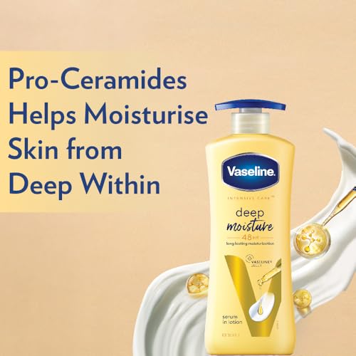 Vaseline Intensive Care, Deep Moisture Nourishing Body Lotion, 600ml, for Radiant, Glowing Skin, with Glycerin, Non-Sticky, Fast Absorbing, Daily Moisturizer for Dry, Rough... - Image 5