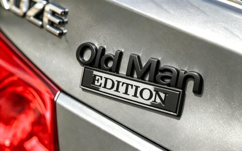 Image of 3D Old Man Edition Chrome Emblems Badges Sticker Car Vehicle, Truck, Motorcycle, RV, Scooter, SUV, Door, Window, Room, Wall and More Decoration (Black Eedition)
