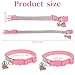 Gtziqa 2 Pack Rhinestone Kitten Collar with Bell, Cat Collar with Rhinestone Bell, Adjustable Soft Fancy Bling Safety Cute Comfy Diamond Collars for Tiny Cats, Small Dogs, Rabbits (Pink, Black)