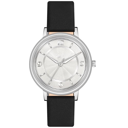 Image of Acnos 6 Colors Dial Leather Strap Quartz Analog Watch for Women - Classic & Stylish