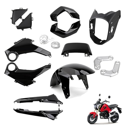 Mokuo Motorcycle Fairing Kits Compatible with Honda Grom MSX 125 2013-2016,Black Color