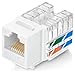 Everest 90° Angled RJ45 Cat6 Keystone Jacks 100-Pack in White - Slim Profile Female RJ45 Connectors - Cat 6 Keystone Jack - Compatible with 90° Angled Speed Termination Tool - easyJACK (B094WB91H3)
