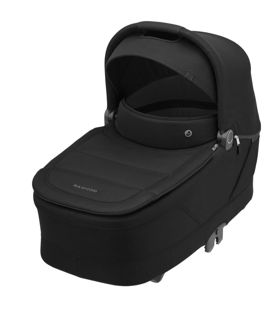Maxi-​Cosi Sense, Nacelle bébé, de la Naissance à 6 Mois (9kg), Spacieuse et Confortable, Matelas épais en Mousse à mémoire et inclinable, Compatible Poussette, Aération, Twillic Black