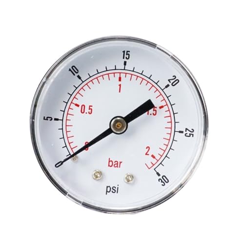 �v���t�F�b�V���i�����͌v 52mm �_�C���� 1/4 �C���` BSPT ���� 0/15�A30�A60.100�A160�A300 PSI & Bar ���͌v(0-30psi)