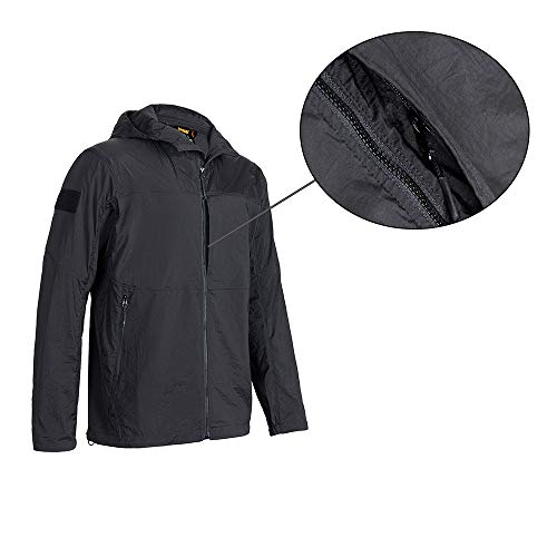 Image of EXCELLENT ELITE SPANKER Men's Lightweight Zip Waterproof Windbreaker Jacket Active Hooded Packable Jacket Trench Coats