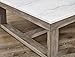 Signature Design by Ashley Loyaska Casual Rectangular Cocktail Table, Natural Marble Top, Oak Veneer, 56