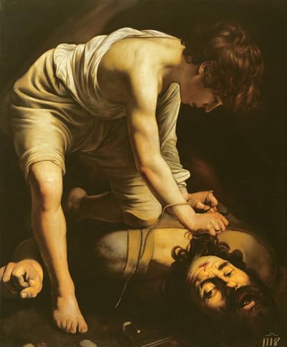 Impression artistique David victorieux de Goliath Caravage toile haute définition