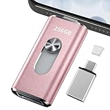 256GB usbメモリ【アプリ不要・アルバムから写真保存】4in1プッシュ型 Phone対応 スマホ携帯 高速 データ保存 バックアップ iOS/Type-C/USB/Micro USBフラッシュメモリ 外付けストレージ スライド式 容量不足解消 usbメモリ!256GB Pink