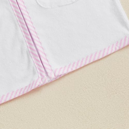 Image of Girls Boys Hooded Terry Coverups One Piece Swimsuits Summer Striped Trim Zip Up Short Sleeve Swim Cover Up Beachwear