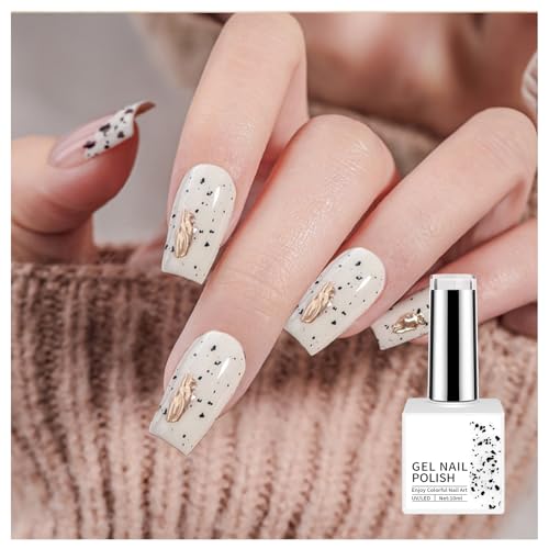 Esmalte de uñas en gel negro con brillo, 1 unidad miniatura 5