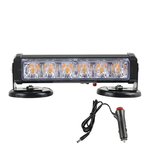 Barra de luz LED de emergencia recargable con soporte magnético para camión y coche 6