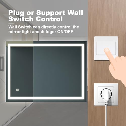 Miroir LED rectanculaire variable anti-buée horizontal vertical - 7