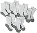Jefferies Socks, Llc Unisex-baby Newborn 6 Pack Seamless Sport Half Cushion Crew Socks, White/Grey, 3-12 Months
