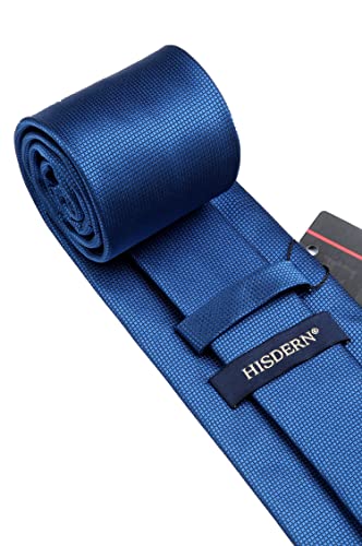 Image of HISDERN Ties for Men Plaid Checkered Tie with Pocket Square Woven Business Formal Necktie Handkerchief Set Wedding Party