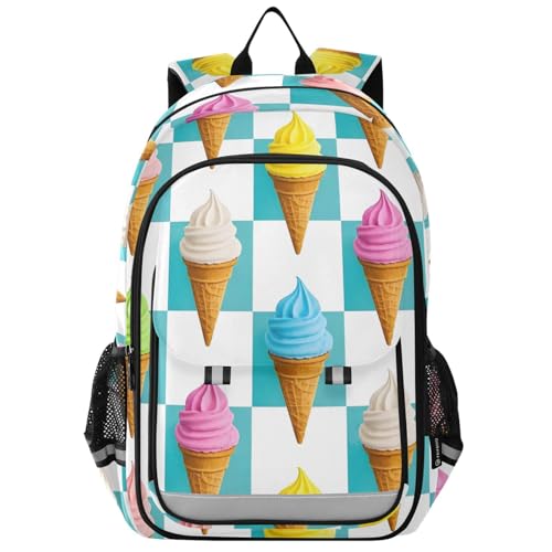 Sac à dos pour ordinateur portable enfants avec protection et motif crème glacée