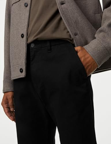 Image of Marks & Spencer Mens Solid Mid Rise Regular Fit Chinos