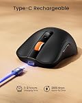 ProtoArc Bluetooth Wireless Mouse, USB C Mouse, EM15 Rechargeable Compact Portable Type C Wireless Mice for Laptop, Tablet, PC, Windows, Mac OS - Black
