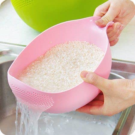WEZOSHINET Durable Plastic Unbreakable Strainer, Plastic Rice Wash Bowl, BPA Free Washing Bowl for Rice, Pulses, Fruits, Vegetable, Noodles, Pasta Washing Bowl