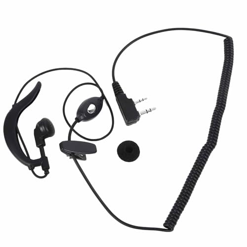 5pcs Walkie Talkie Headset with HiFi Sound, Noise Reduction, Adjustable 2 Pin Earpiece for Walkie Talkie, Professional K Head, Hanging Ear Design, Strong Compatibility