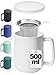 Produktbild Teetasse mit Sieb und Deckel - Keramik Weiß - Hält Lange warm - 500ml XXL Groß - Spülmaschinenfest
