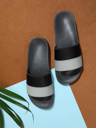 Image of hummel CAMP MEN COLOUR BLOCK SLIDERS Comfortable Cushioned Sole Arch Support Durable Lightweight Flexible Trendy Style Flip flops and Slippers Slides for Men Daily use Chappal